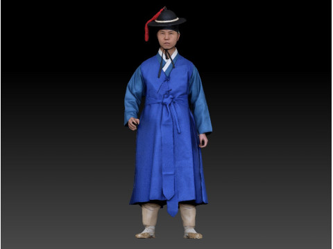 Korean Royal Procession dress hanbok Costume collection 20 3Dモデル