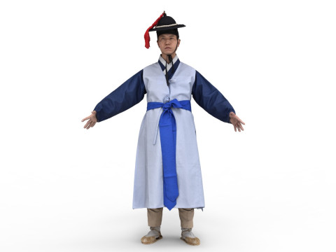 Korean Royal Procession dress hanbok Costume collection 21 3D 模型