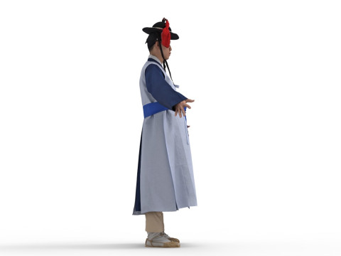 Korean Royal Procession dress hanbok Costume collection 21 3D-Modell