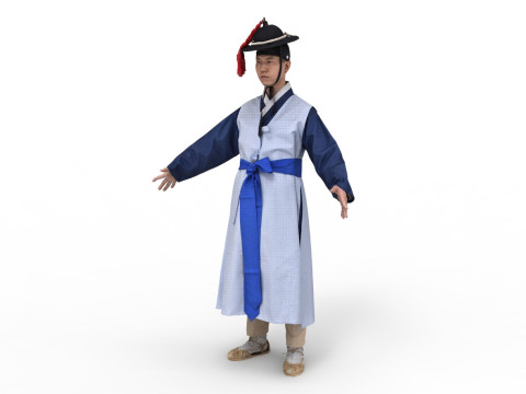 Korean Royal Procession dress hanbok Costume collection 21 3D-Modell
