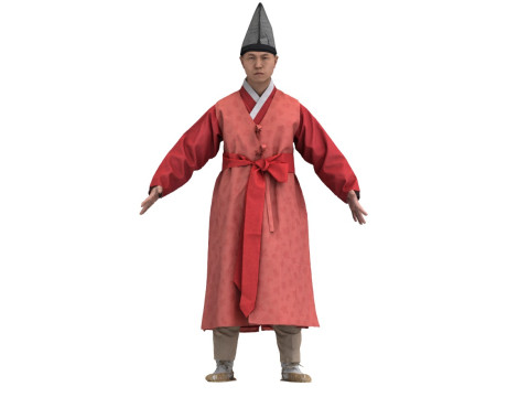 Korean Royal Procession dress hanbok Costume collection 22 3D Model