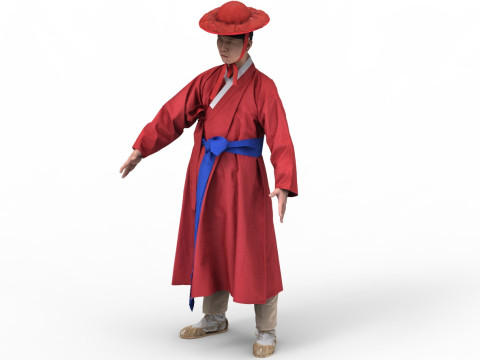 Korean Royal Procession dress hanbok Costume collection 23 Model 3D