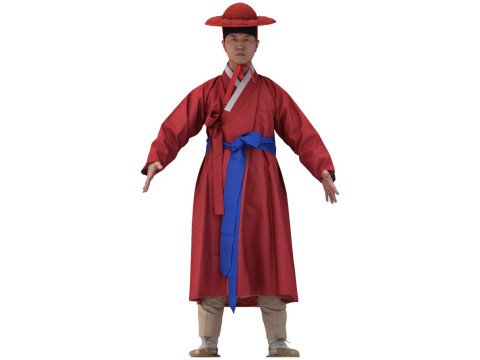 Korean Royal Procession dress hanbok Costume collection 23 3D Model