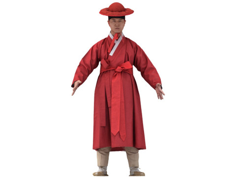 Korean Royal Procession dress hanbok Costume collection 24 3D Model