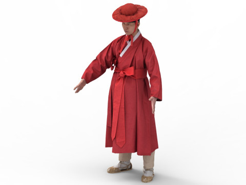 Korean Royal Procession dress hanbok Costume collection 24 Modelo 3D