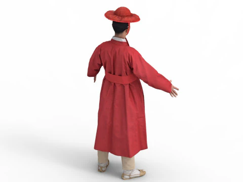 Koreaanse koninklijke processiejurk hanbok kostuumcollectie 24 3D Model