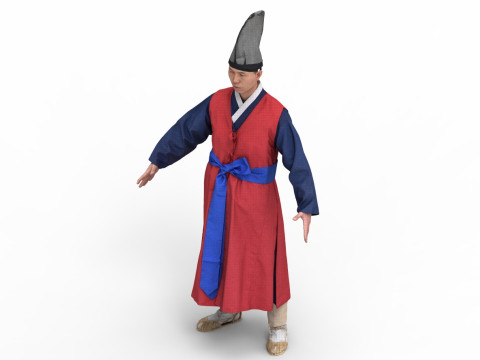 Korean Royal Procession dress hanbok Costume collection 25 3D Model
