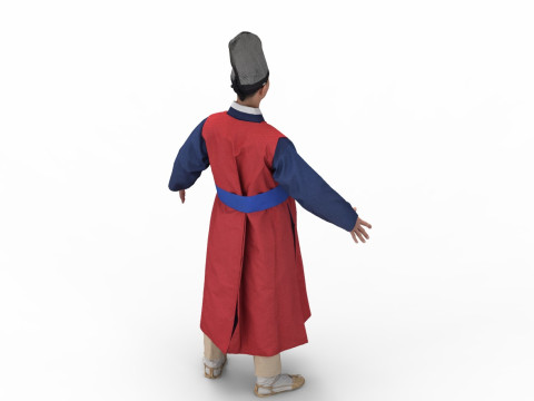 Korean Royal Procession dress hanbok Costume collection 25 3D Model