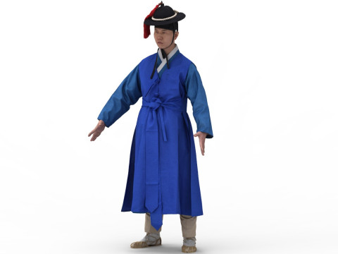 Korean Royal Procession dress hanbok Costume collection 26 3D Model