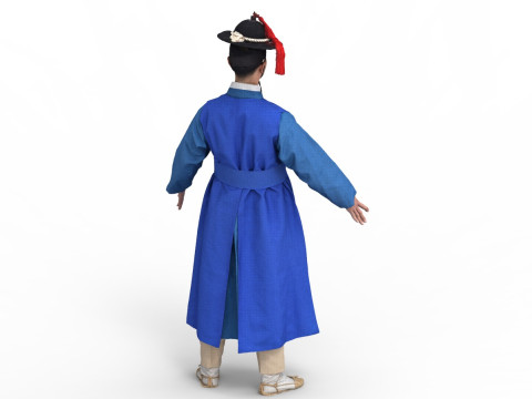 Korean Royal Procession dress hanbok Costume collection 26 3D Model