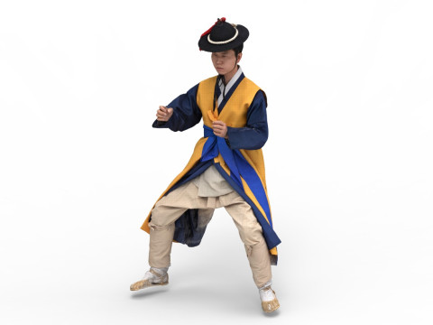 Korean Royal Procession dress hanbok Costume collection 27 Modello 3D