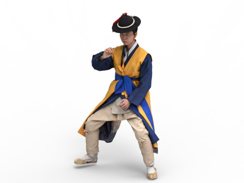 Korean Royal Procession dress hanbok Costume collection 28 Model 3D