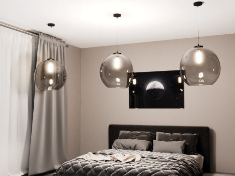 A lamp with a spherical lampshade 3D Model