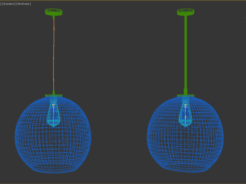 A lamp with a spherical lampshade 3D Model