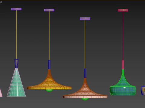 Colored ceiling lights 3D Model