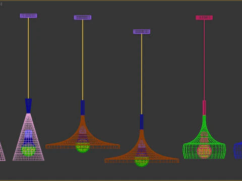 Colored ceiling lights 3D Model