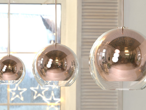 Double ceiling lamp 3D मॉडल