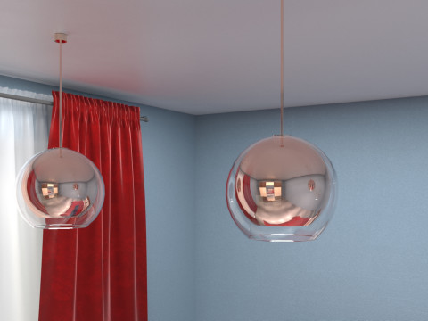 Double ceiling lamp Modèle 3D