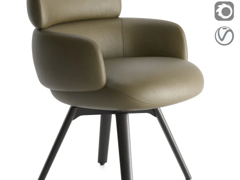 비비안 다이닝 안락 의자 3D 모델