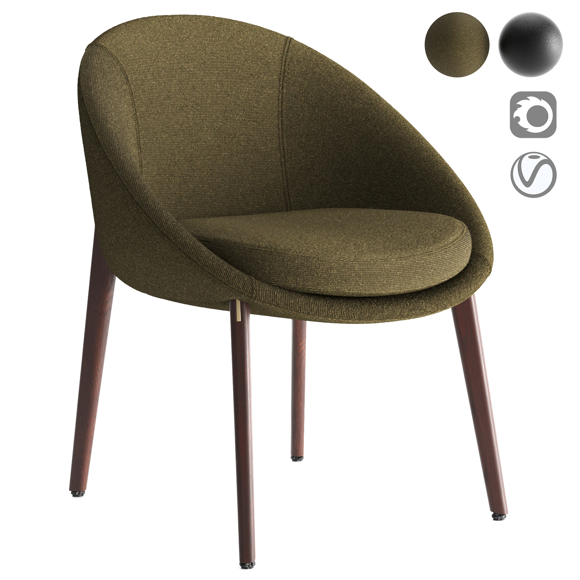 Lido Dining chair 3D Model .c4d .max .obj .3ds .fbx .stl .blend 