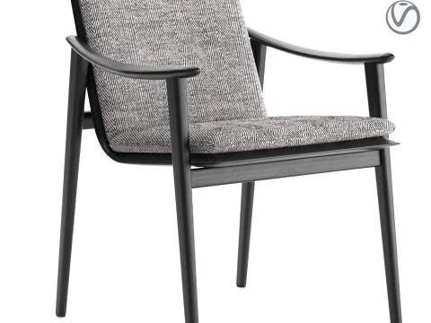 Chaise de salle &agrave; manger FYNN avec coussin Modèle 3D