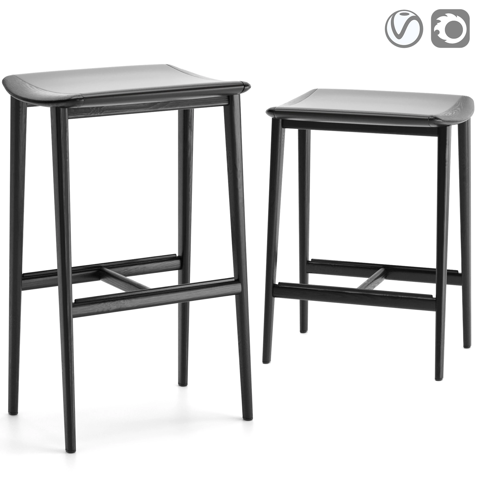 Fynn Stool 3D Model .c4d .max .obj .3ds .fbx .stl .blend 
