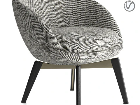 러셀 라운지 작은 안락 의자 3D 모델