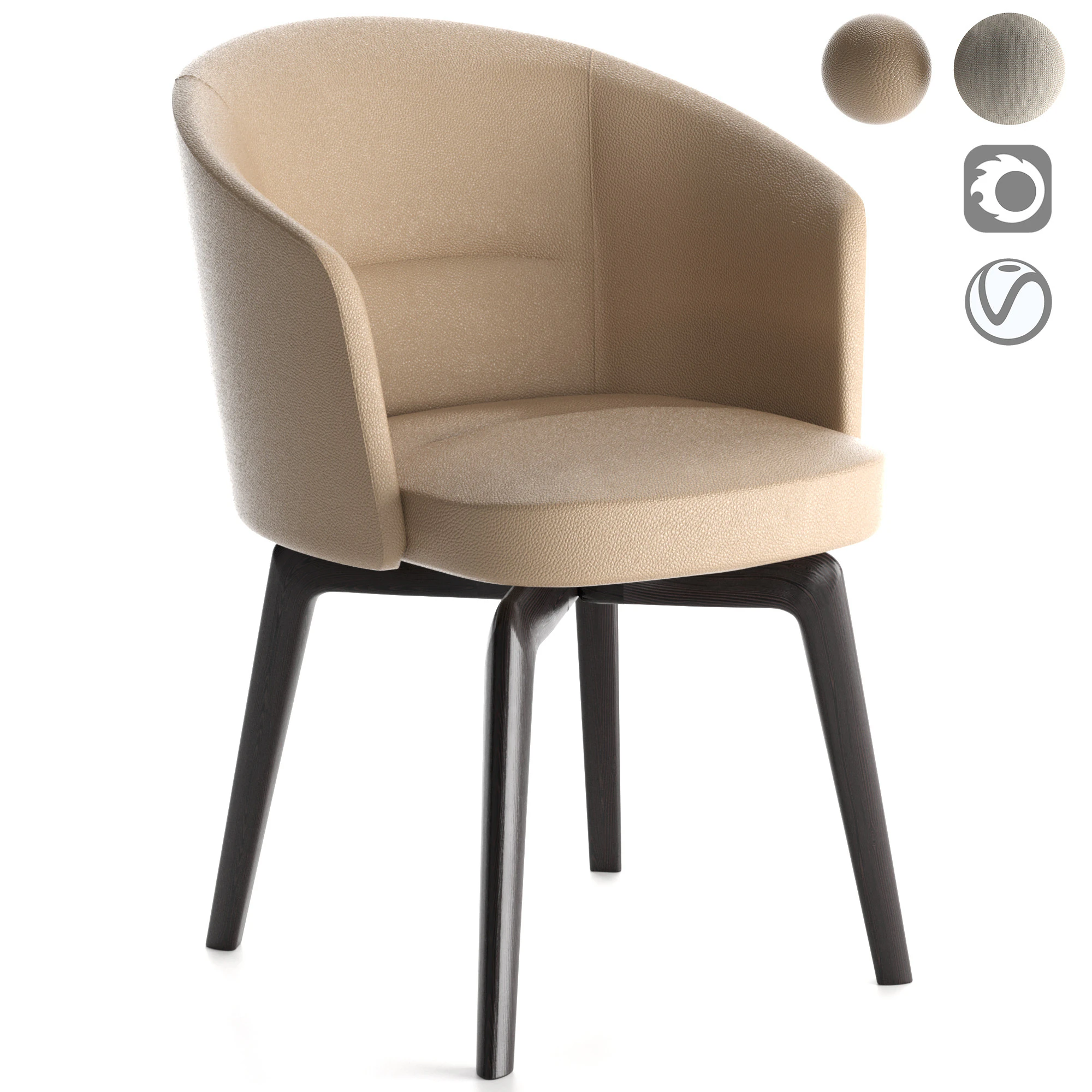 Amelie Dining chair 3D Model .c4d .max .obj .3ds .fbx .stl .blend 