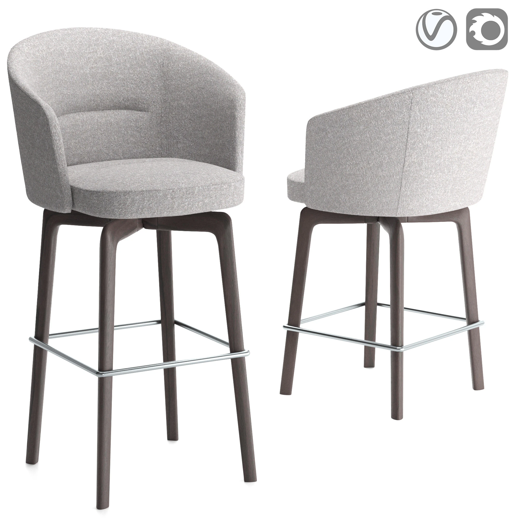 Amelie Stool 3D Model .c4d .max .obj .3ds .fbx .stl .blend