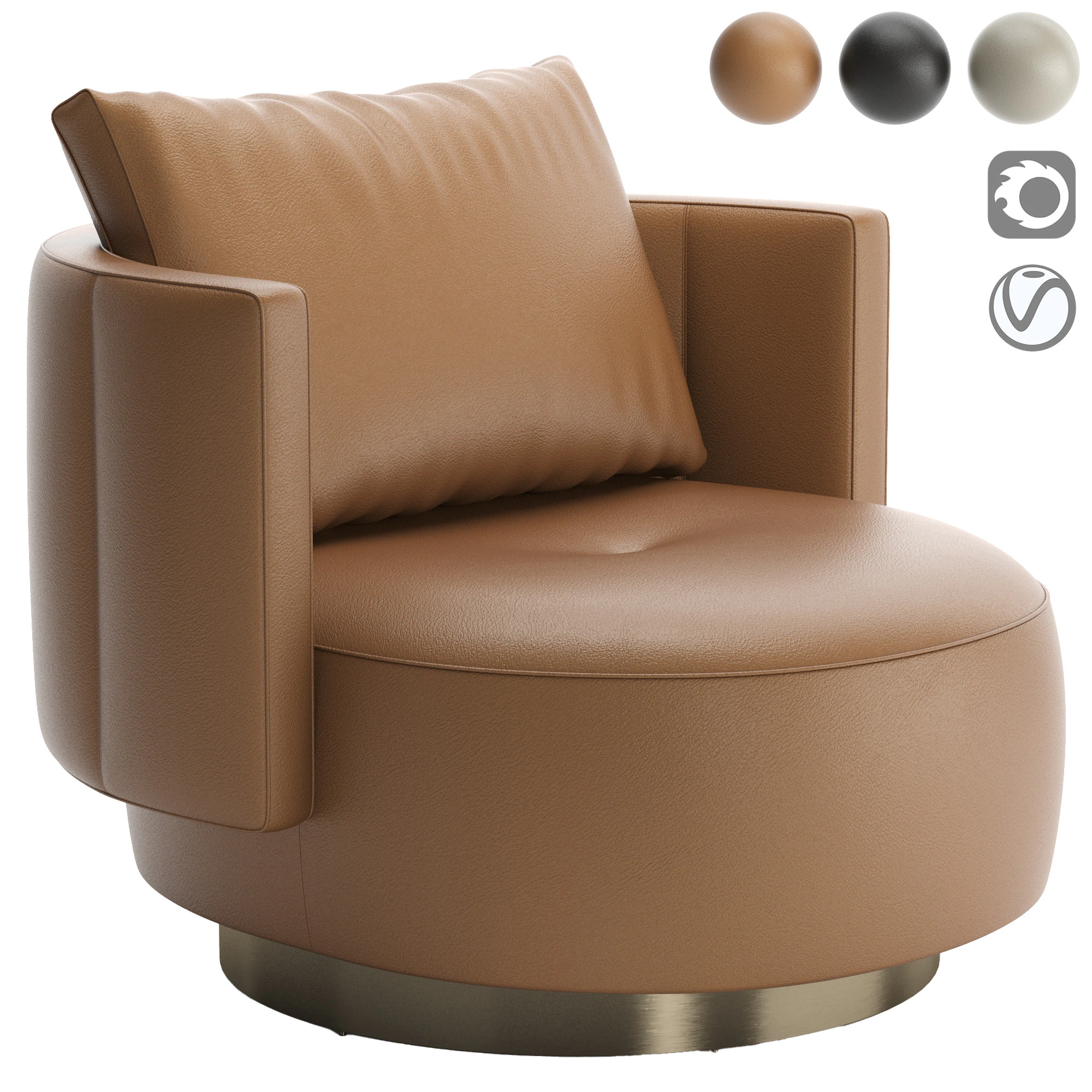 Torii Bold Large Armchair 3D Model .c4d .max .obj .3ds .fbx .stl .blend 