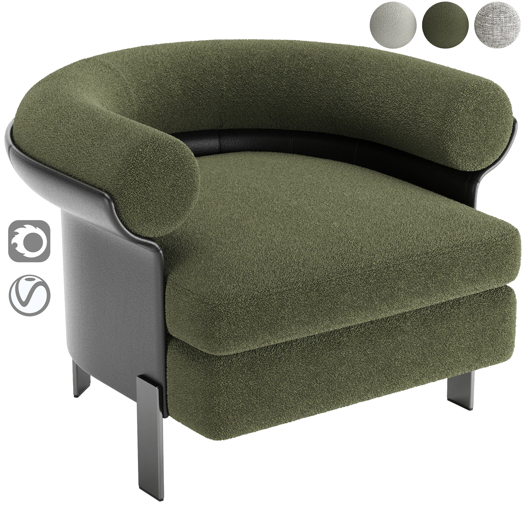 Mattia Amchair v2 3D Model .c4d .max .obj .3ds .fbx .stl .blend