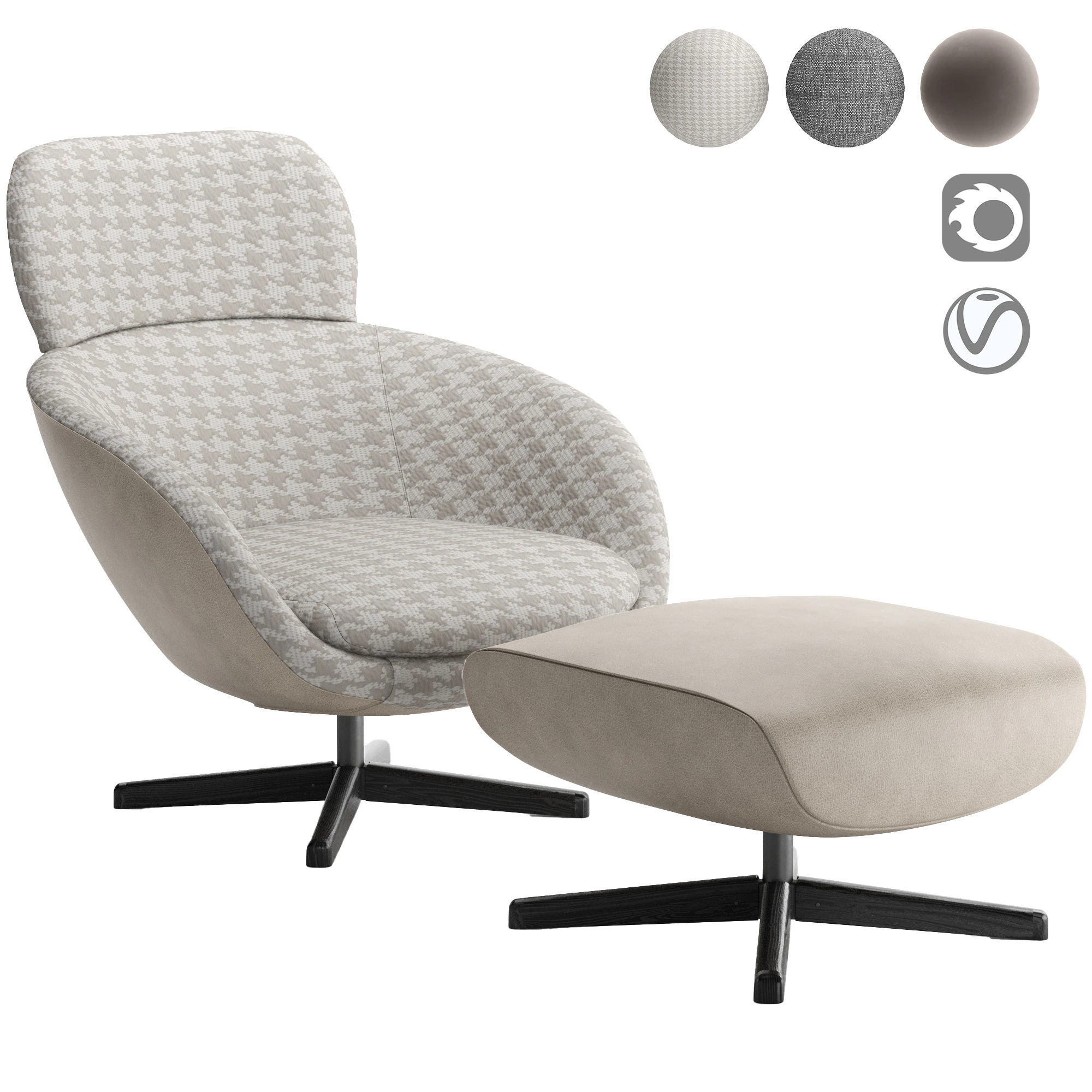 Russell Armchair 3D Model .c4d .max .obj .3ds .fbx .stl .blend 