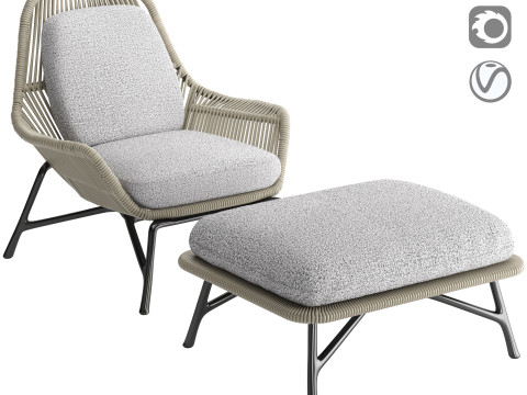 Prince Cord Indoor Amchair 3D-Modell