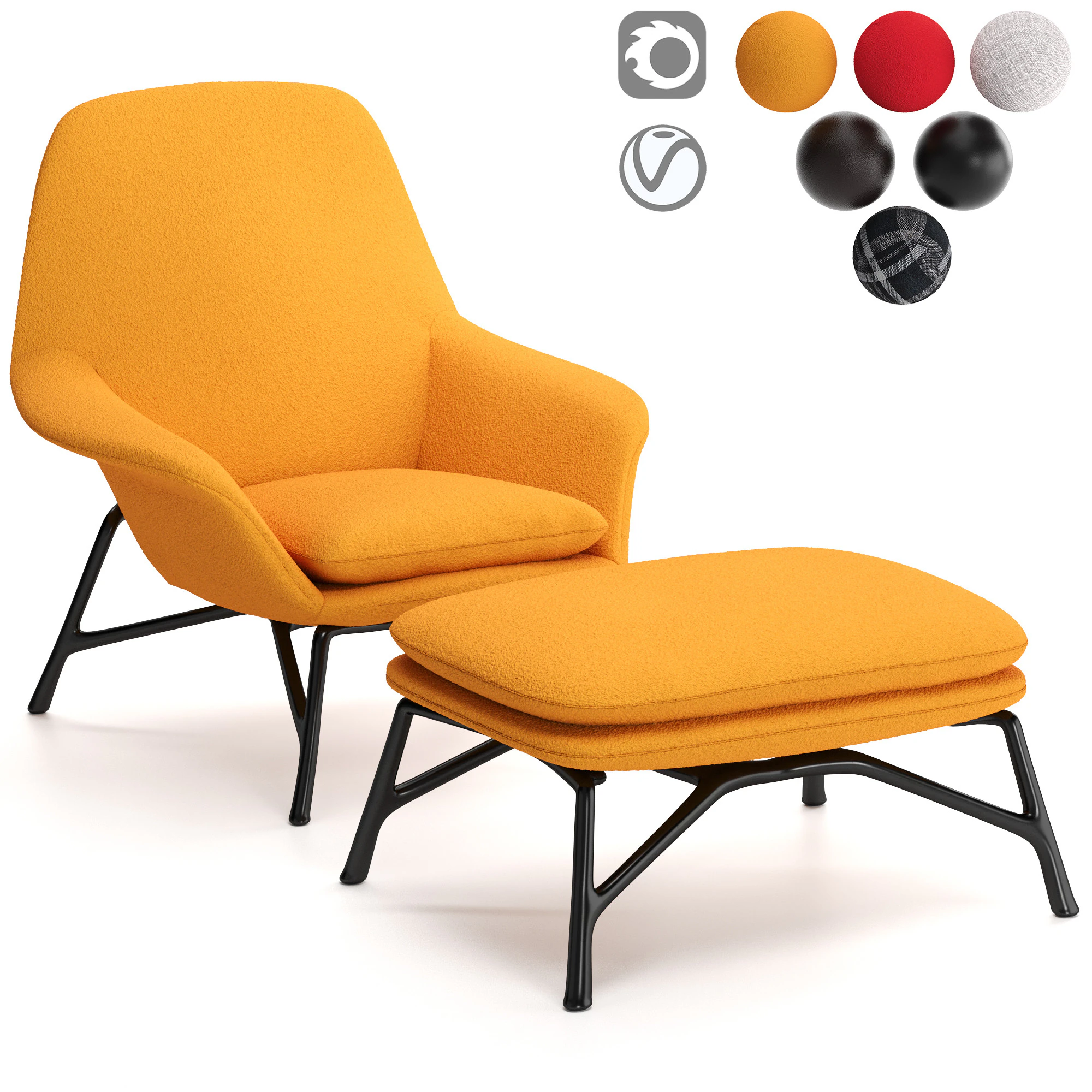 Prince Armchair 3D Model .c4d .max .obj .3ds .fbx .stl .blend 
