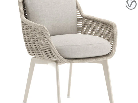 बेल्ट कॉर्ड आउटडोर डाइनिंग चेयर 3D मॉडल