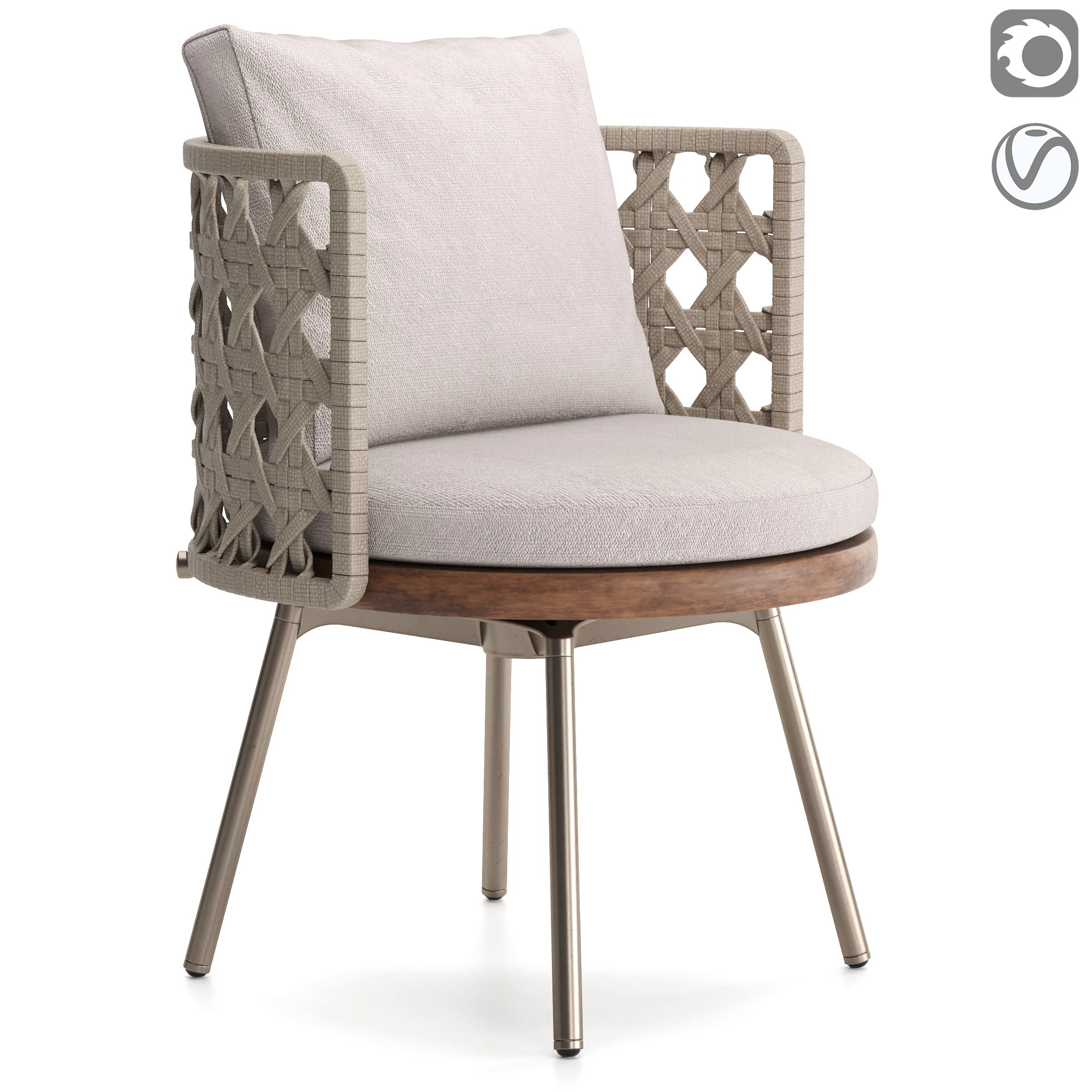 Torii Nest Outdoor Dining Chair 3D Model .c4d .max .obj .3ds .fbx .stl .blend 