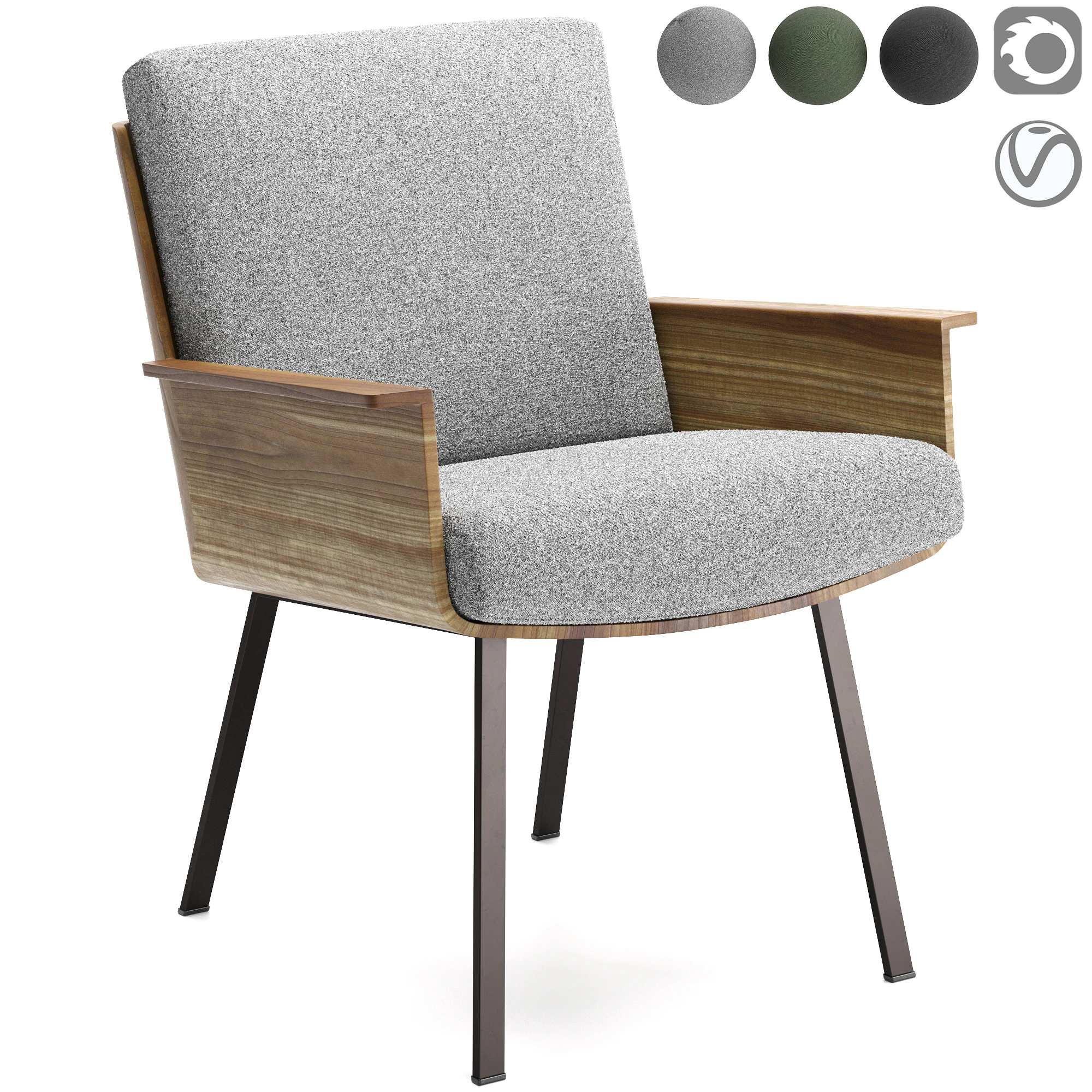 Daiki Outdoor Chair 3D Model .c4d .max .obj .3ds .fbx .stl .blend 