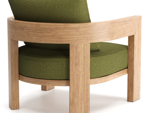 Warhol Iroko Nature Outdoor Armchair 3D Model
