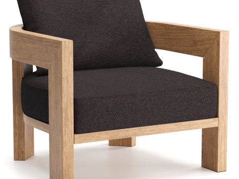 Warhol Iroko Nature Outdoor Armchair 3D Model