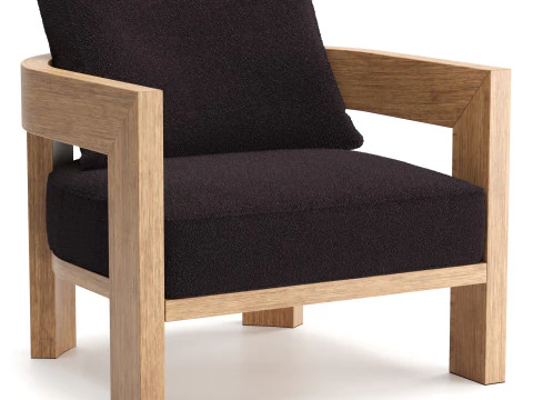 Warhol Iroko Nature Outdoor Armchair 3D Model