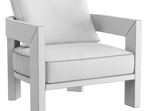 Warhol Iroko Nature Outdoor Armchair 3D Model