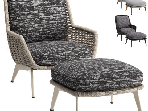 Belt Cord Outdoor Armchair 3D Model