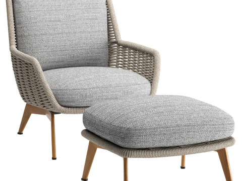 Belt Cord Outdoor Armchair 3D Model