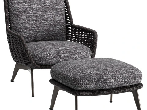 Belt Cord Outdoor Armchair 3D Model