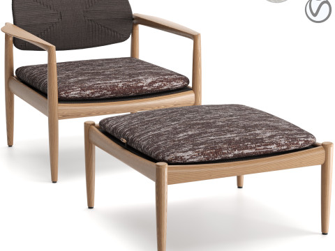 Yoko Cord Outdoor Armchair 3D Model