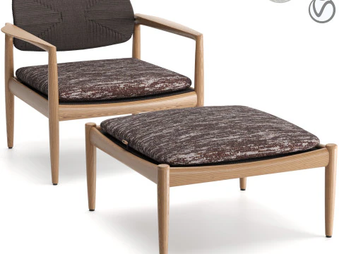 Yoko Cord 야외 안락 의자 3D 모델