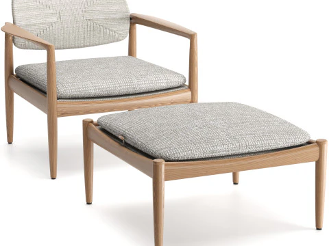 Yoko Cord Outdoor Armchair 3D Model