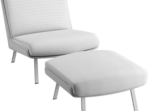 Daiki Outdoor Armchair without Armrest 3D Model