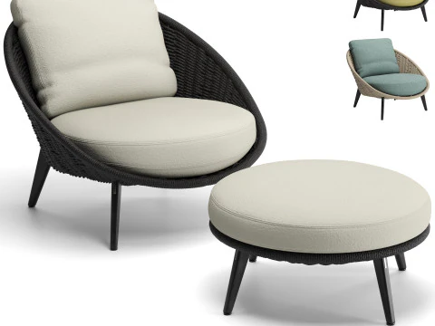 Poltrona lounge ao ar livre Lido Cord Modelo 3D