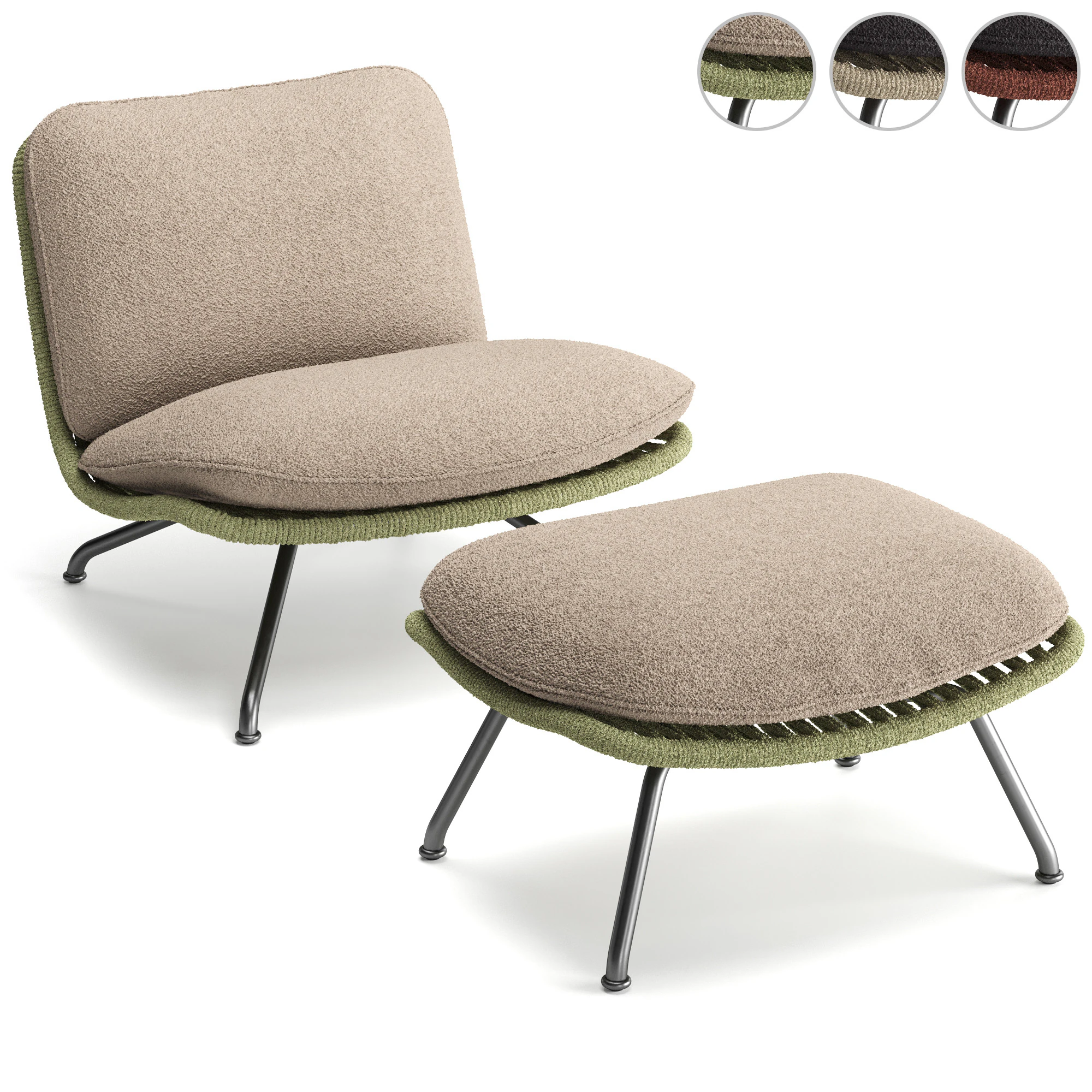 Pattie Cord Outdoor Armchair 3D Model .c4d .max .obj .3ds .fbx .stl .blend 